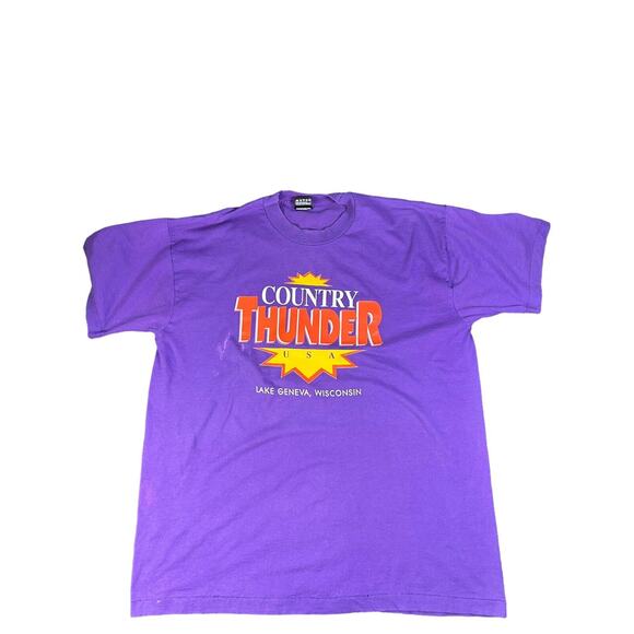 Vintage Country Thunder T Shirt XL Lake Geneva, Wisconsin Music Festival 90s - Picture 1 of 11